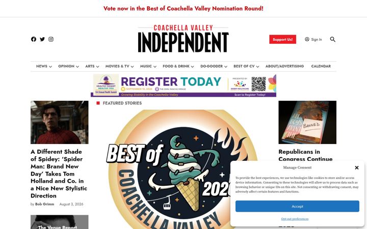 Screenshot of cvindependent.com