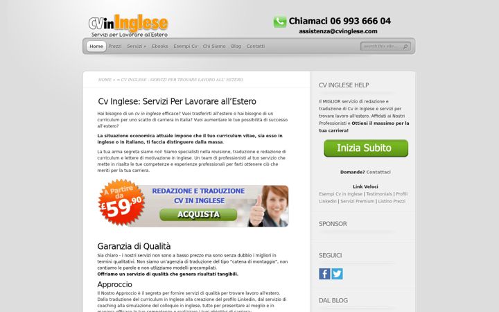 Screenshot of cvinglese.com