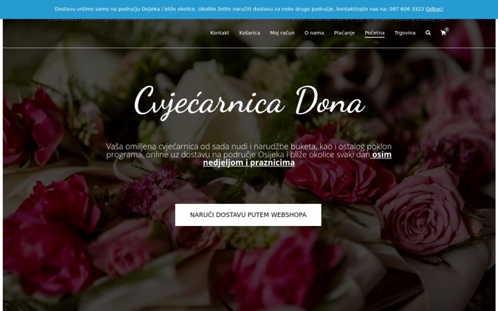 Screenshot of cvjecarnica-dona.com