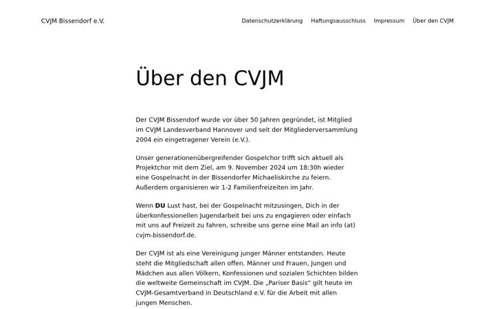 Screenshot of cvjm-bissendorf.de