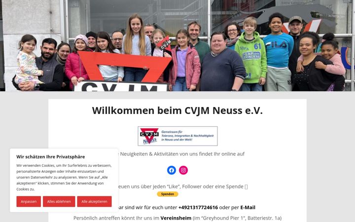 Screenshot of cvjm-neuss.de