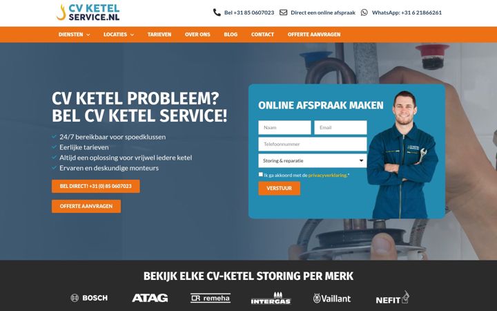 Screenshot of cvketelservice.nl