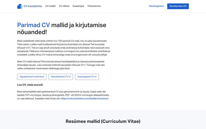 Screenshot του cvkoostamine.com
