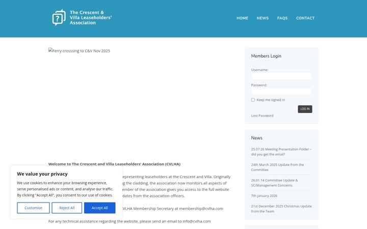 Screenshot of cvlha.com