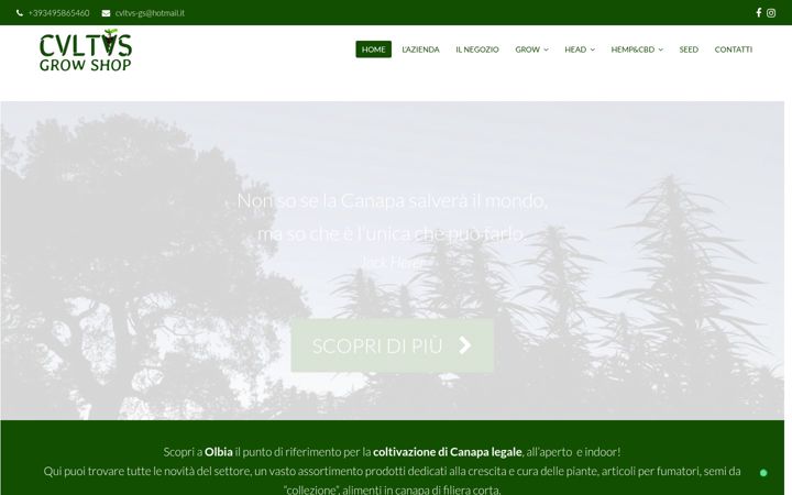 Screenshot of cvltvsgrowshop.it