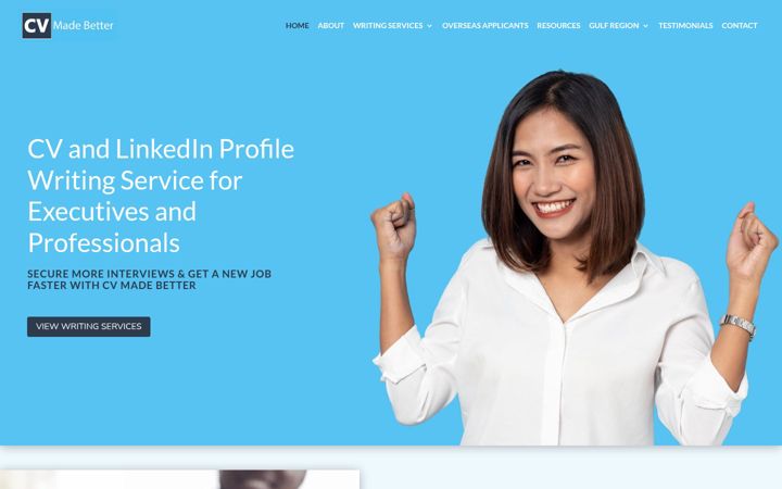 Screenshot of cvmadebetter.com