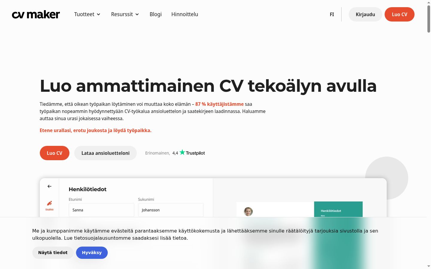 Screenshot del banner di consenso mostrato prima di qualsiasi interazione