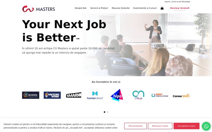 Screenshot of cvmasters.ro