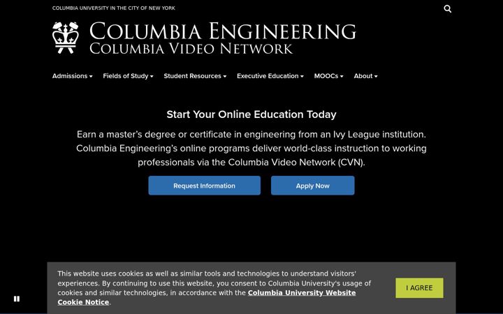 Snimka zaslona za cvn.columbia.edu