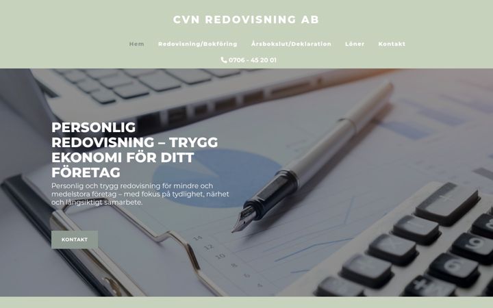 Screenshot of cvnredovisning.se