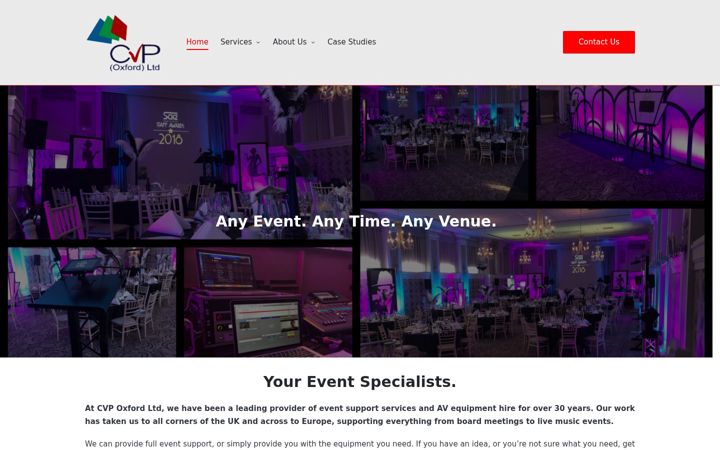 Screenshot of cvpoxford.co.uk