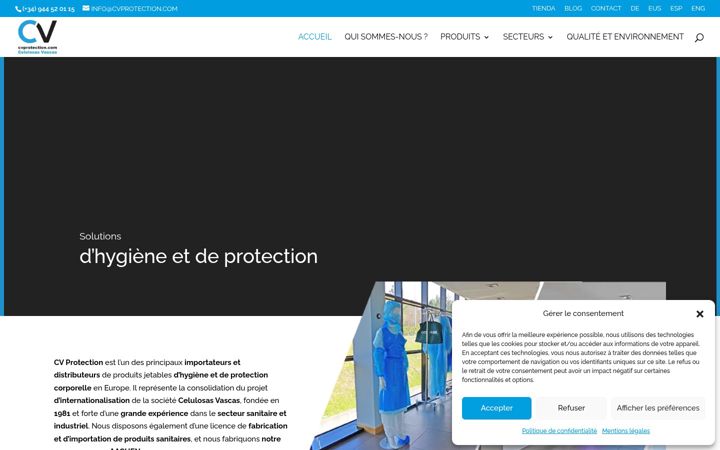 Snimka zaslona za cvprotection.fr