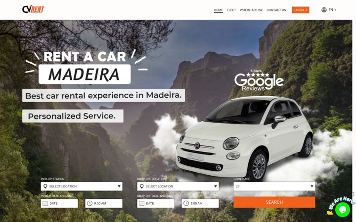 Screenshot of cvrentmadeira.pt