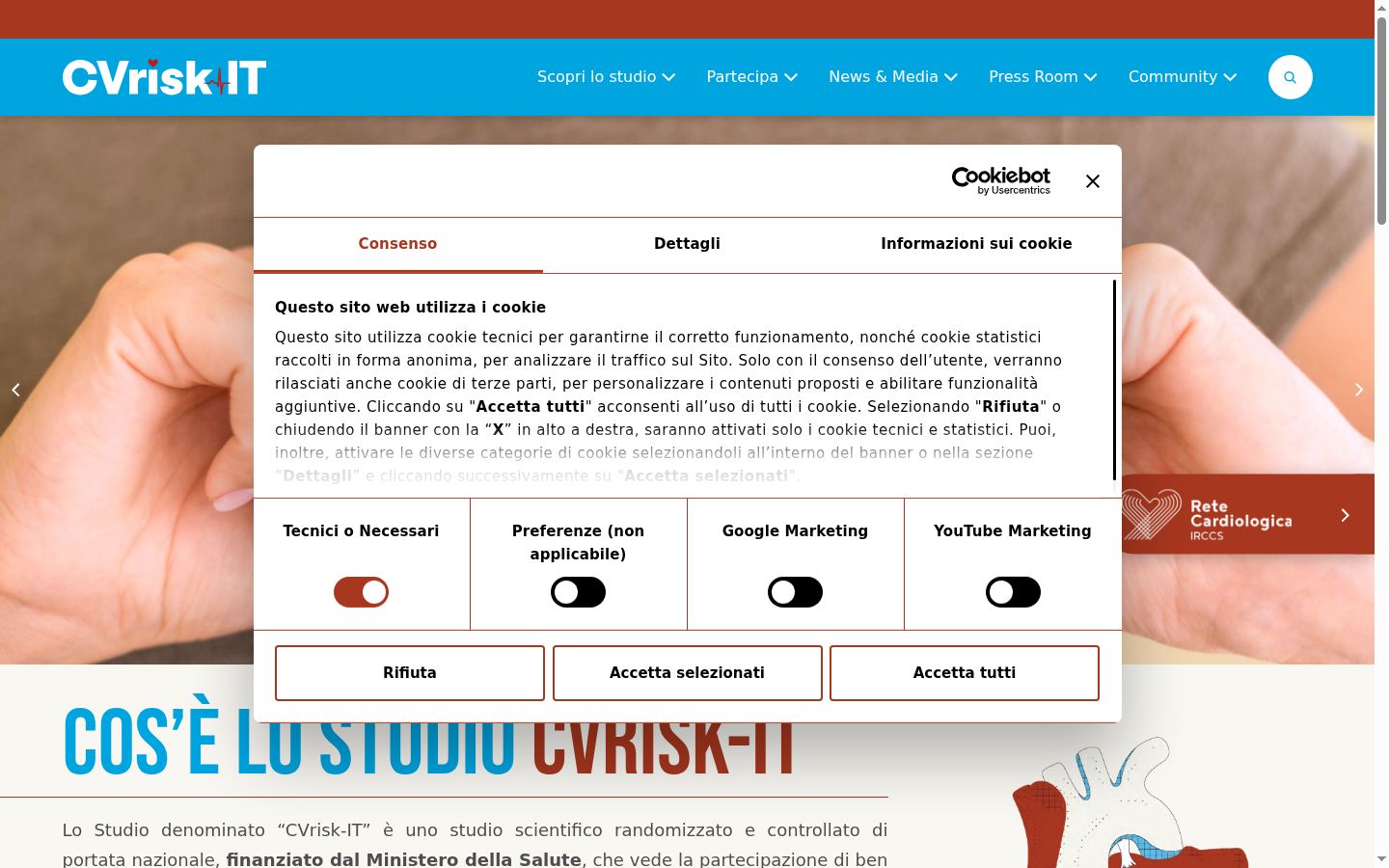 Screenshot tal-banner tal-kunsens muri qabel kwalunkwe interazzjoni