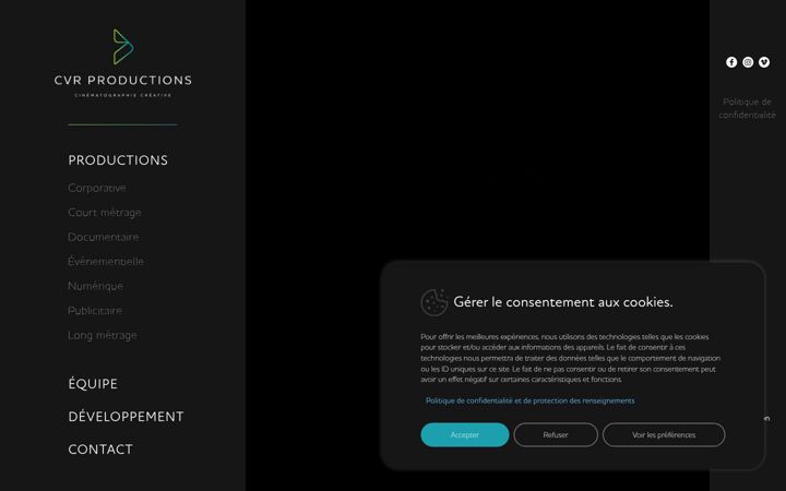 Screenshot of cvrproductions.ca