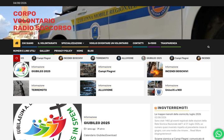 Skjermbilde av cvrsprotezionecivile.it