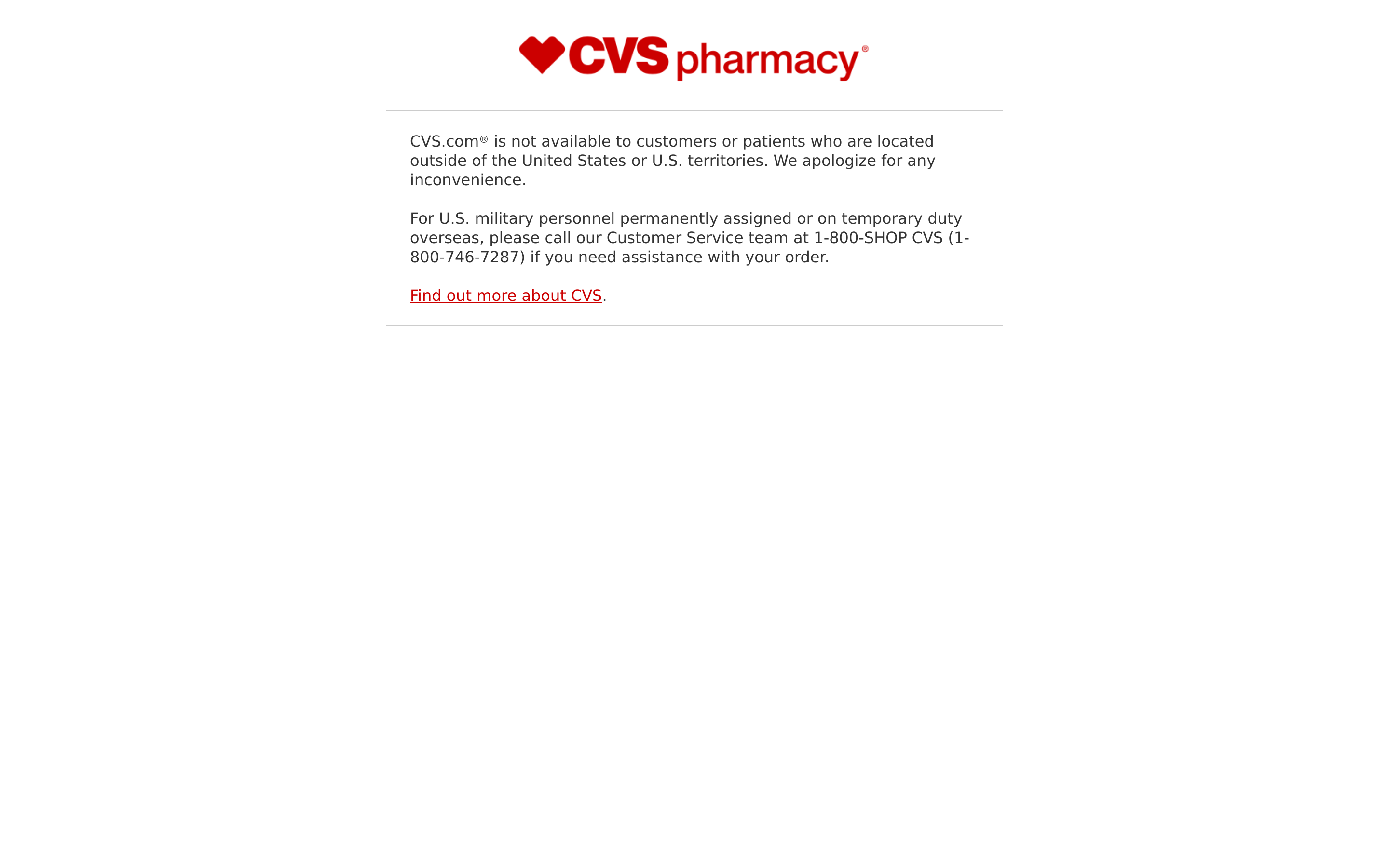 Screenshot of cvs.com
