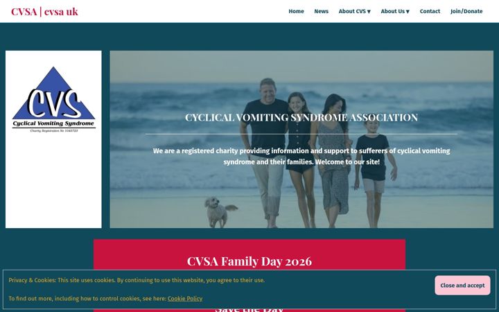 Captura de ecrã de cvsa.org.uk