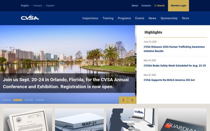 Screenshot of cvsa.org