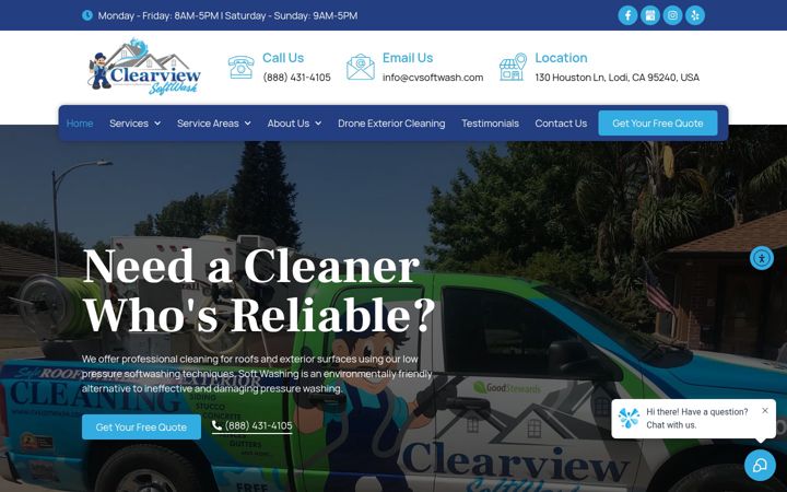 Screenshot of cvsoftwash.com