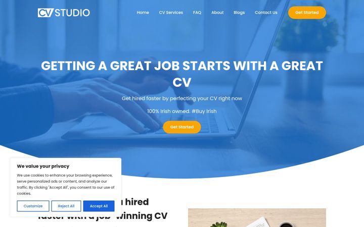 Screenshot of cvstudio.ie