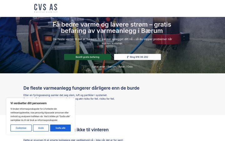 Ekrano kopija cvsweb.no