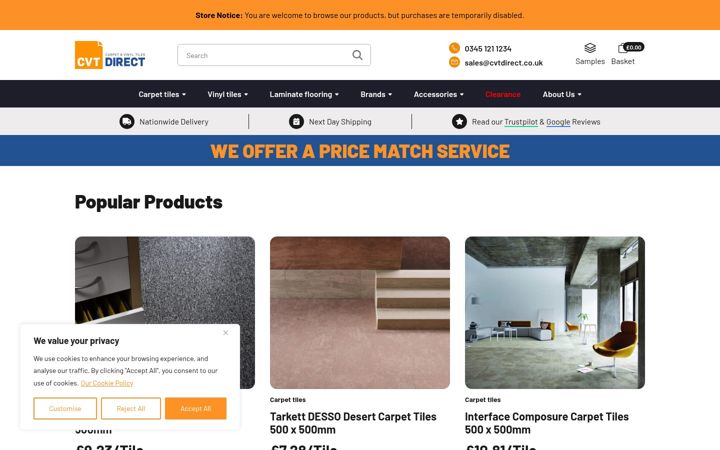 Screenshot of cvtdirect.co.uk
