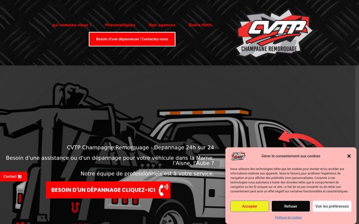 Screenshot of cvtp-depannage.fr