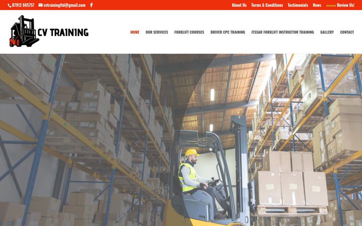 Screenshot of cvtraining.co.uk