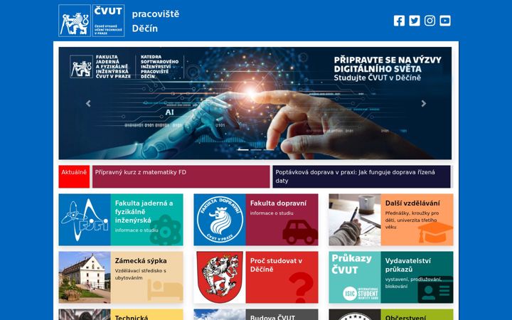 Screenshot van cvutdecin.cz