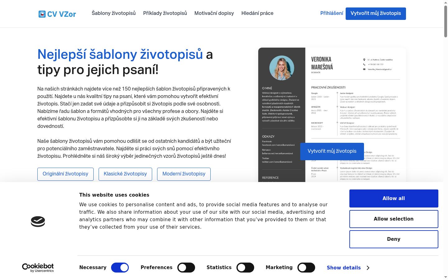 Snímka obrazovky banera súhlasu zobrazeného pred akoukoľvek interakciou