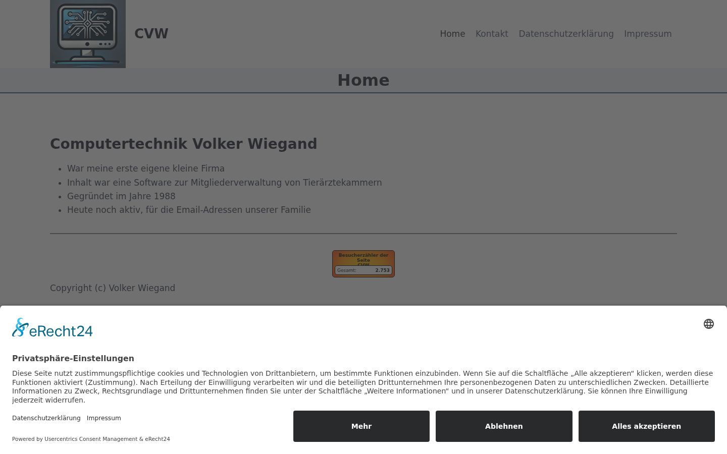 Screenshot of the consent banner shown before any interaction