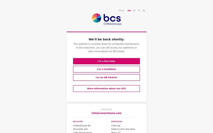 Screenshot of cvwarehouse.com
