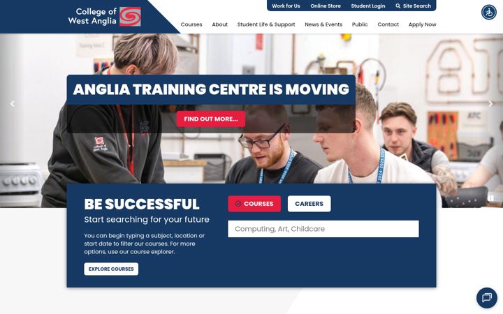 Captura de ecrã de cwa.ac.uk