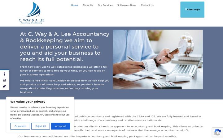 Captura de ecrã de cwayandpartner.co.uk