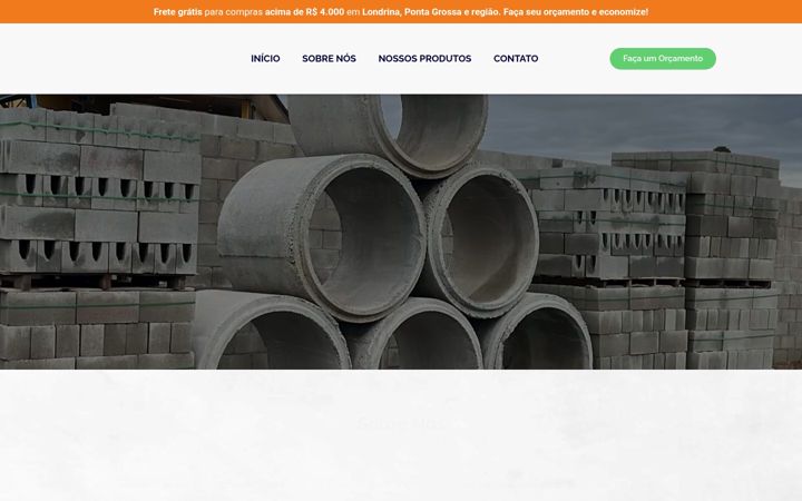 Screenshot of cwbartefatosdeconcreto.com.br