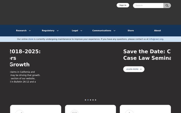Screenshot of cwci.org