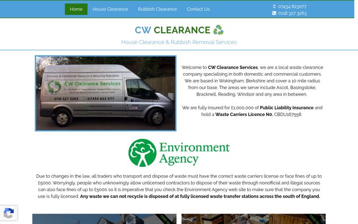 Screenshot of cwclearance.co.uk