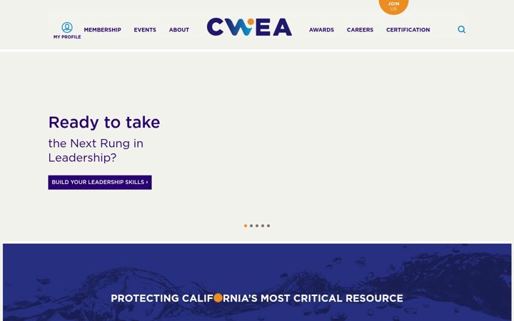 Screenshot von cwea.org