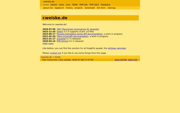 Skärmbild av cweiske.de