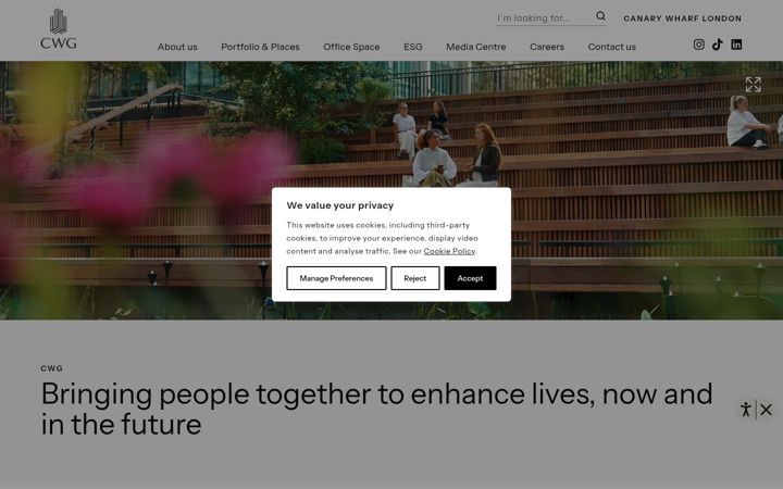 Screenshot of cwg.com