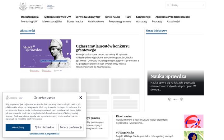 Zrzut ekranu cwid.uw.edu.pl
