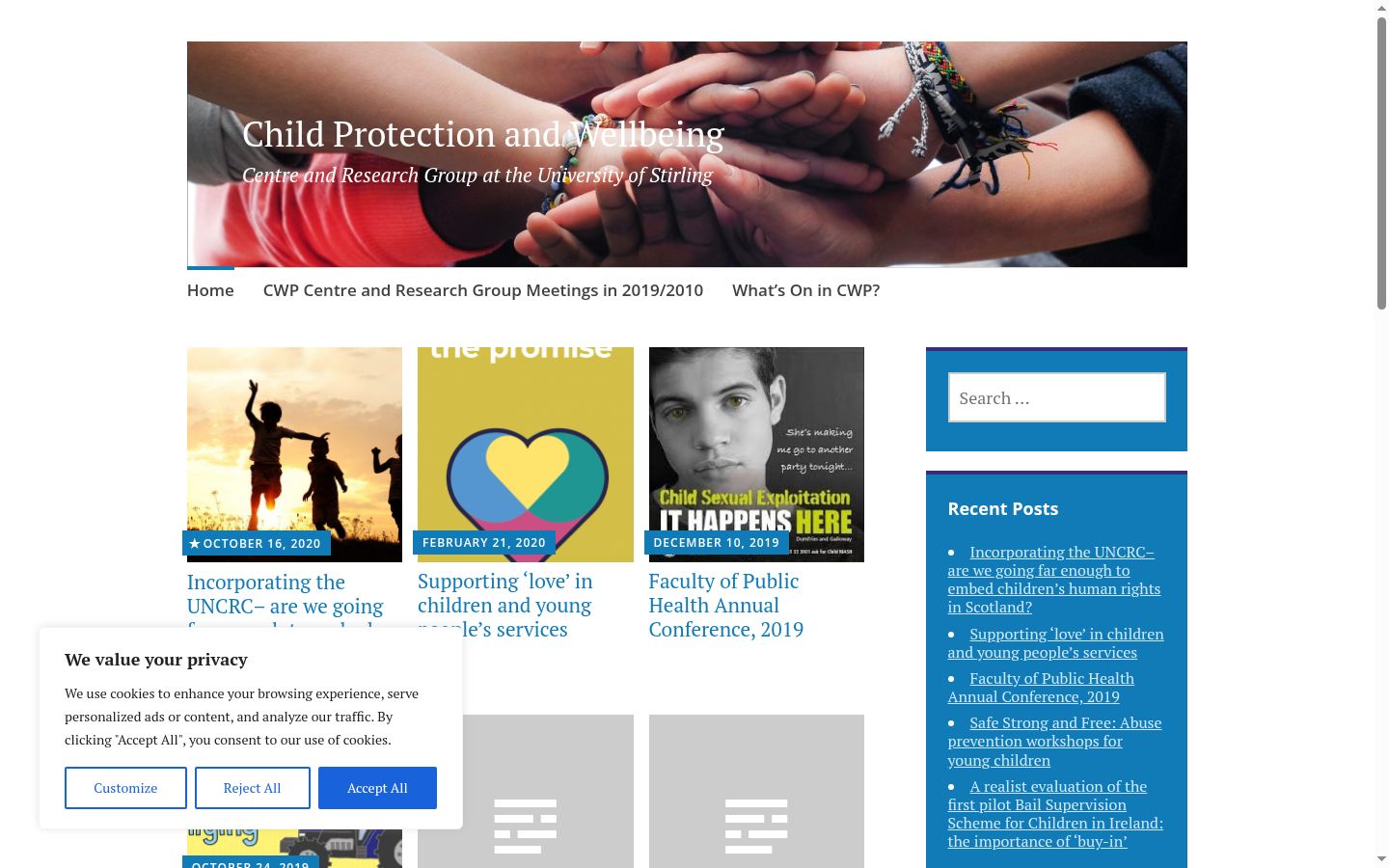 Screenshot of the consent banner shown before any interaction