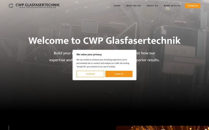Screenshot of cwpglasfasertechnik.de
