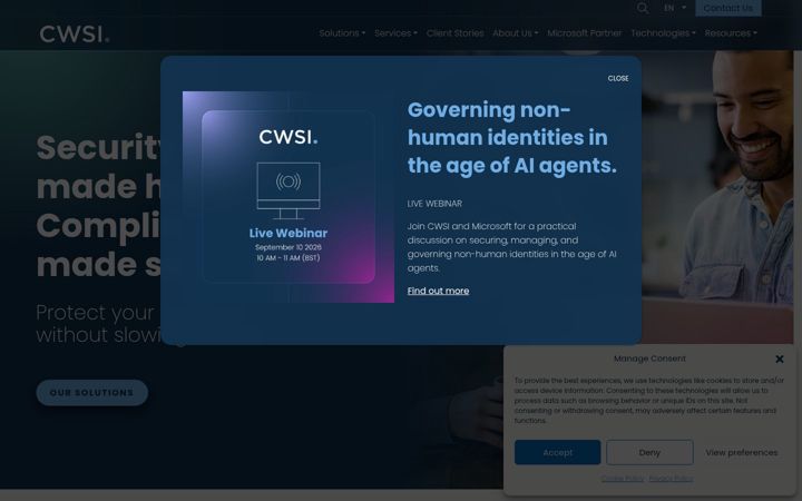 Screenshot of cwsisecurity.com