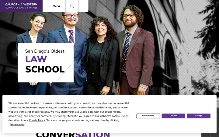 Screenshot of cwsl.edu
