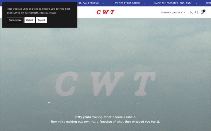 Screenshot of cwtstore.com