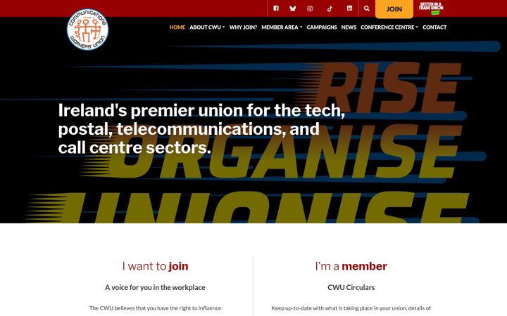 Screenshot of cwu.ie