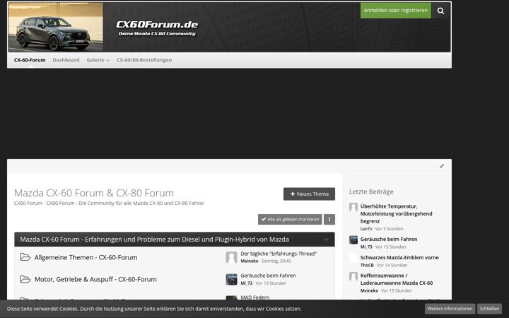 Screenshot of cx60forum.de