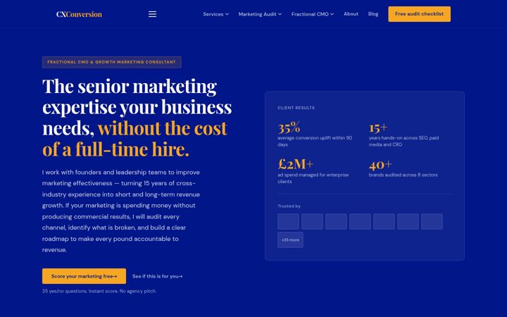 Screenshot of cxconversion.com